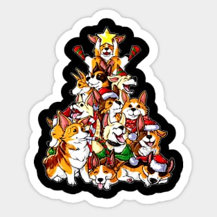 Corgi dog tree christmas Sticker